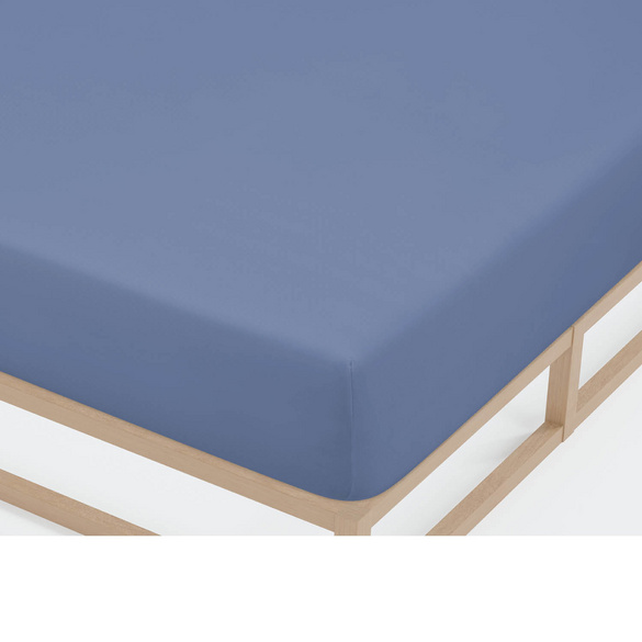 Castell Jersey-Stretch-Spannbetttuch blau, 1x 180-200 x 200 cm