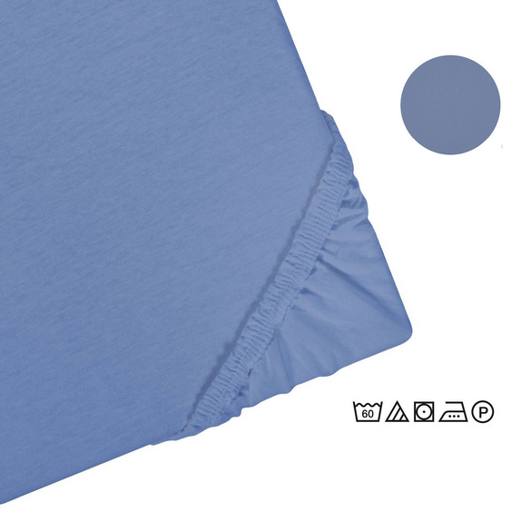 Castell Jersey-Stretch-Spannbetttuch blau, 1x 120x200 cm