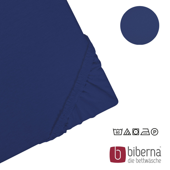 Castell Jersey-Stretch-Spannbetttuch dunkelblau, 1x 180-200 x 200 cm