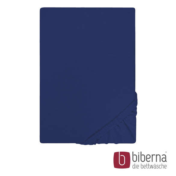 Castell Jersey-Stretch-Spannbetttuch dunkelblau, 1x 120x200 cm