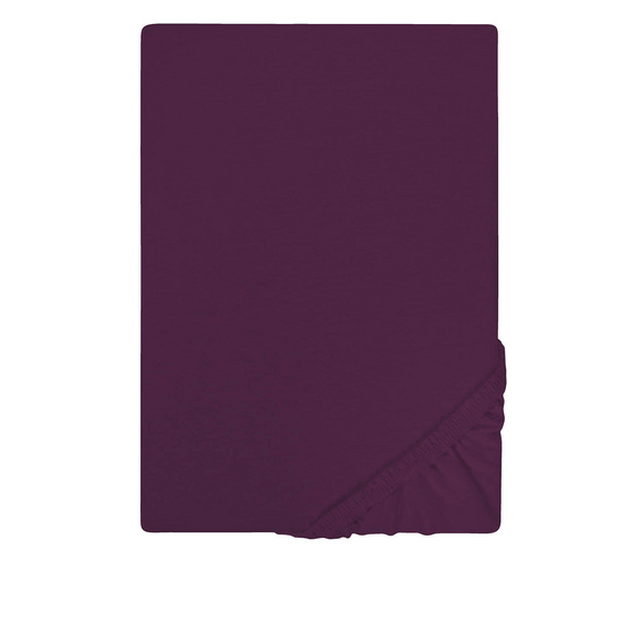 Castell Jersey-Stretch-Spannbetttuch dunkel violett, 1x 90-100 x 190-200 cm