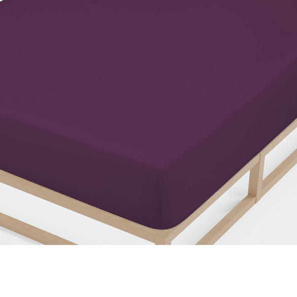 Castell Jersey-Stretch-Spannbetttuch dunkel violett, 1x 90-100 x 190-200 cm