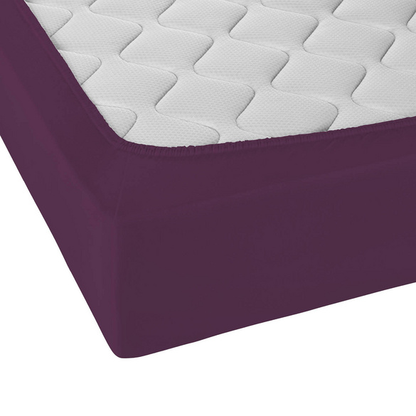 Castell Jersey-Stretch-Spannbetttuch dunkel violett, 1x 180-200 x 200 cm