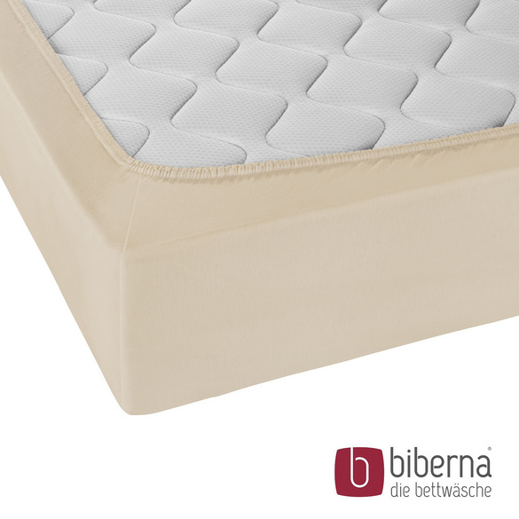 biberna Castell Jersey-Stretch-Spannbetttuch kitt, 1x 140x200 cm - 160x200 cm