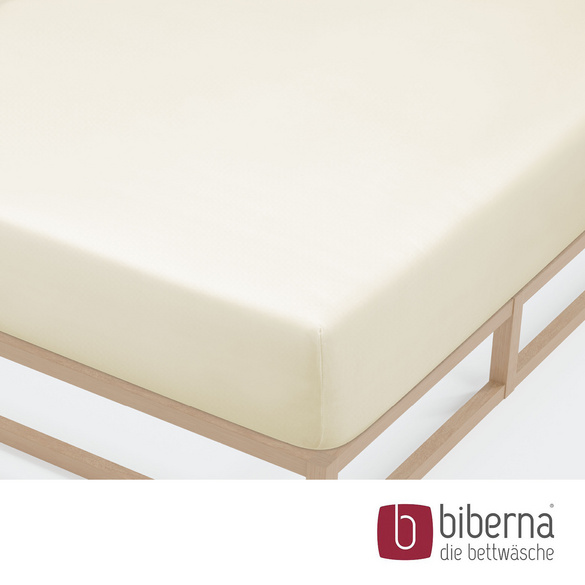 biberna Castell Jersey-Stretch-Spannbetttuch natur, 1x 180x200 cm - 200x200 cm