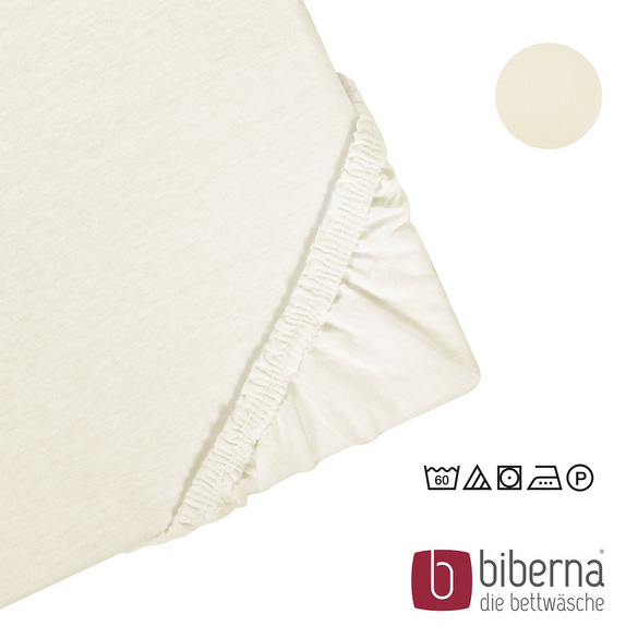 biberna Castell Jersey-Stretch-Spannbetttuch natur, 1x 180x200 cm - 200x200 cm