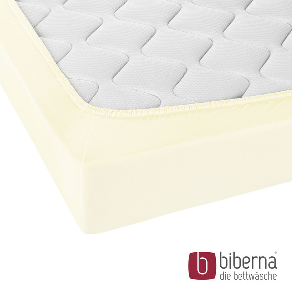 biberna Jersey-Elastic-Topper-Spannbetttuch perlmutt, 1x 140x200 cm - 160x220 cm