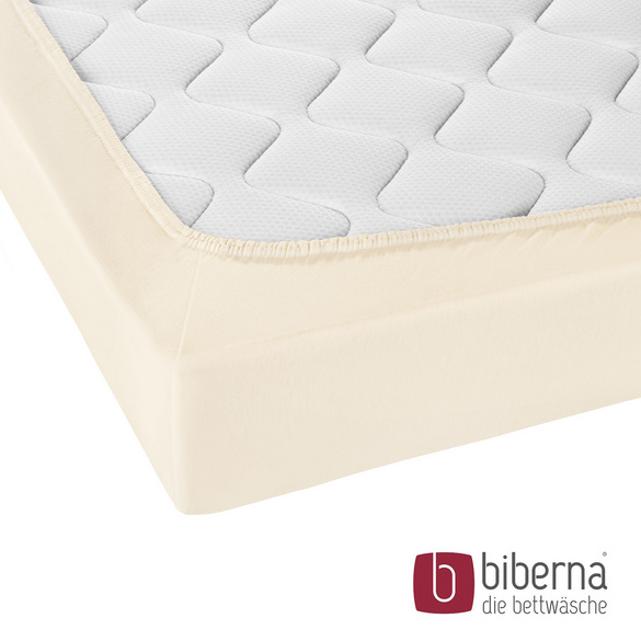 biberna Jersey-Elastic-Topper-Spannbetttuch champagner, 1x 140x200 cm - 160x220 cm