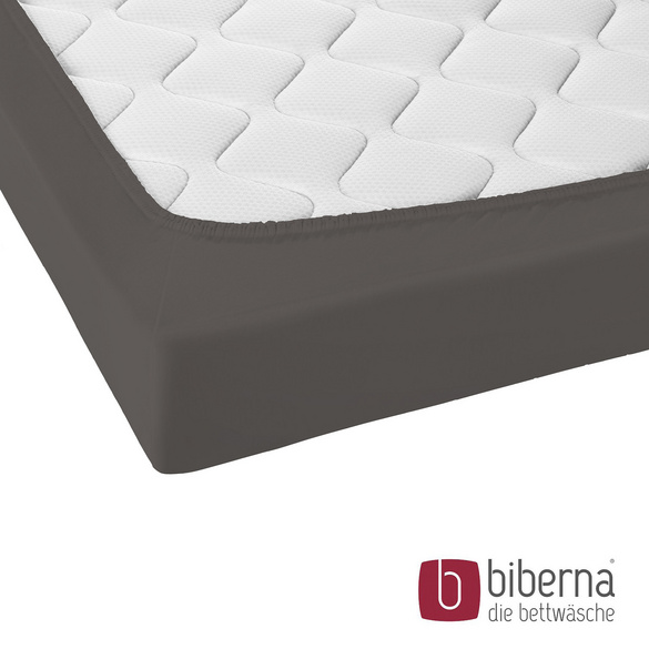 biberna Jersey-Elastic-Topper-Spannbetttuch dunkelgrau, 1x 140x200 cm - 160x220 cm