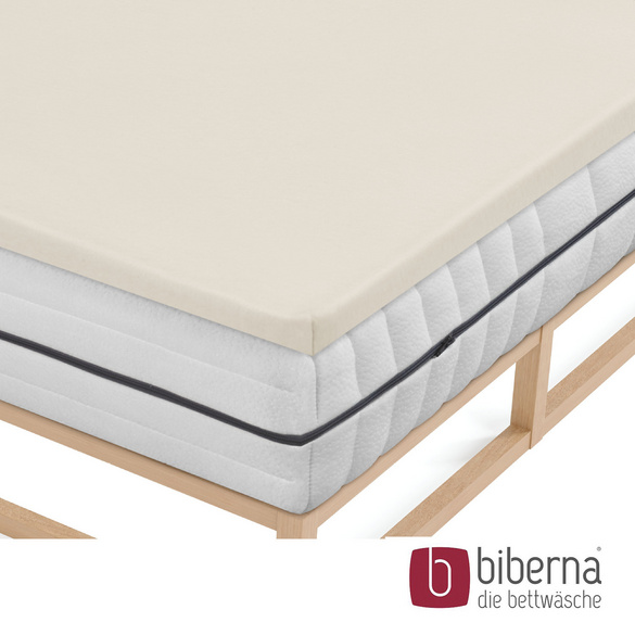 biberna Jersey-Elastic-Topper-Spannbetttuch grau, 1x 90x190 cm - 100x220 cm