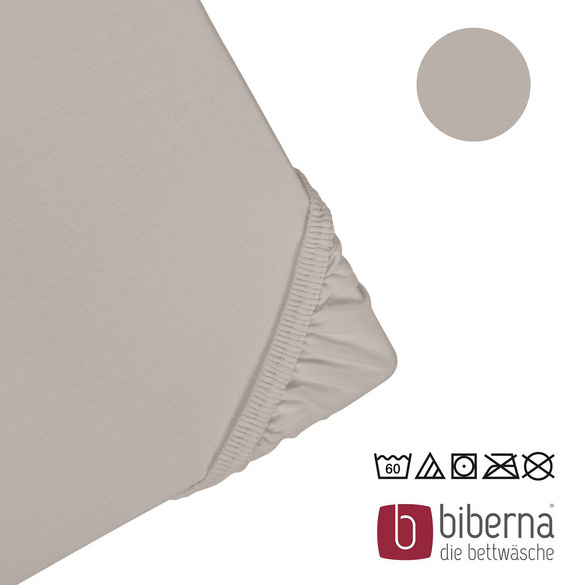 biberna Jersey-Elastic-Topper-Spannbetttuch sturmgrau, 1x 140x200 cm - 160x220 cm