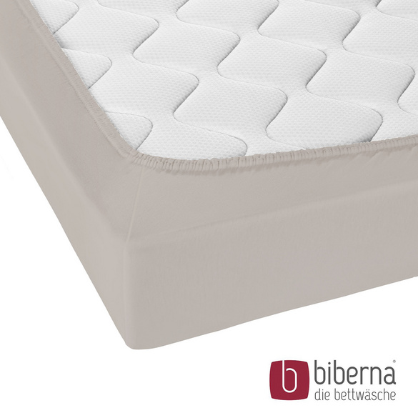 biberna Jersey-Elastic-Topper-Spannbetttuch sturmgrau, 1x 180x200 cm - 200x220 cm