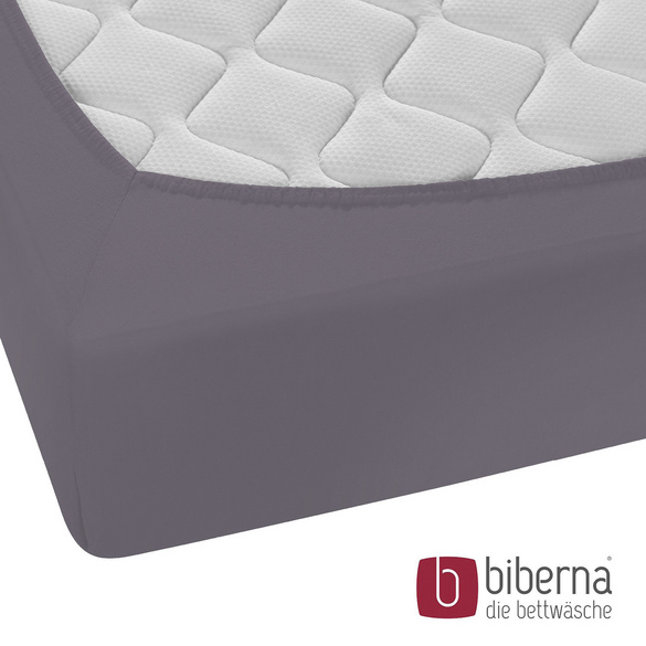 biberna Feinjersey-Spannbetttuch silber/grau, 1x 90x190 cm - 100x200 cm