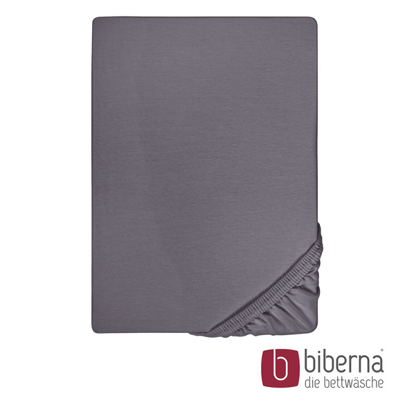 biberna Feinjersey-Spannbetttuch silber/grau, 1x 140x200 cm - 160x200 cm