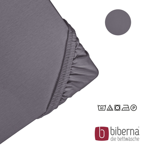 biberna Feinjersey-Spannbetttuch silber/grau, 1x 140x200 cm - 160x200 cm