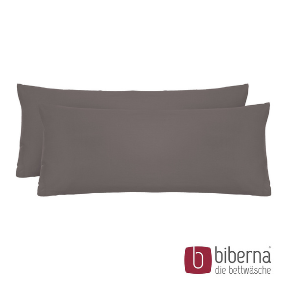 biberna Feinjersey-Kopfkissenbezug Doppelpack silber/grau, 2x 40x80 cm