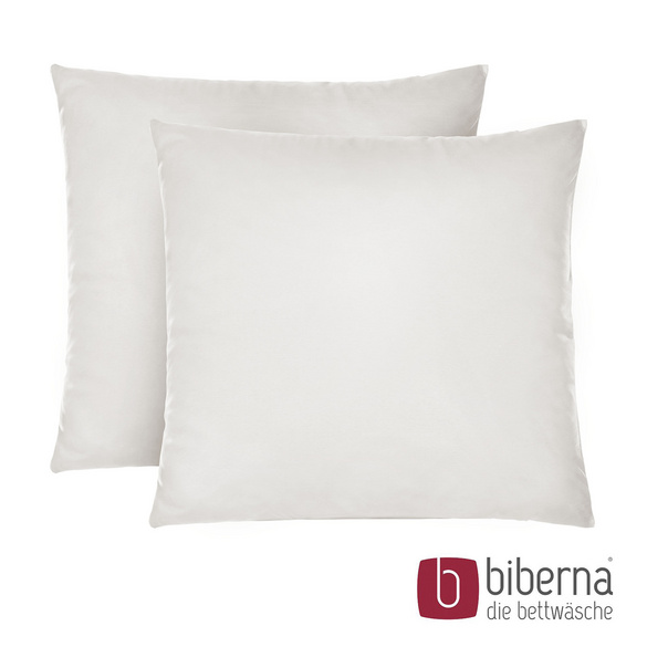 biberna Feinjersey-Kopfkissenbezug Doppelpack grau, 2x 80x80 cm