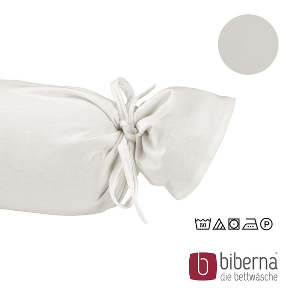 biberna Feinjersey-Nackenrollenbezug Doppelpack grau, 2x 15x40 cm