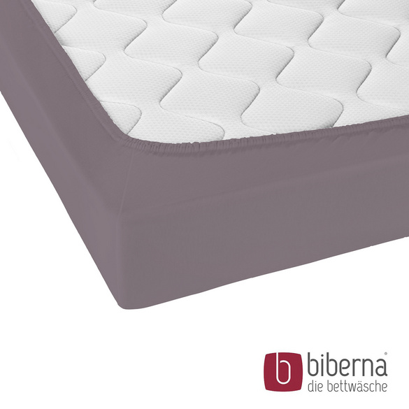 biberna Jersey-Elastic-Topper-Spannbetttuch silber/grau, 1x 90x190 cm - 100x220 cm