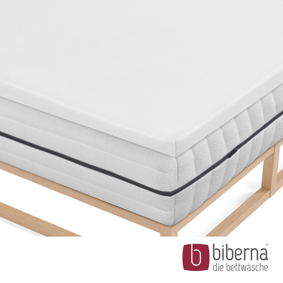 biberna Jersey-Elastic-Topper-Spannbetttuch weiss, 1x 140x200 cm - 160x220 cm