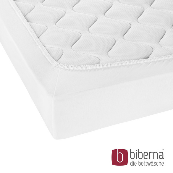 biberna Jersey-Elastic-Topper-Spannbetttuch weiss, 1x 140x200 cm - 160x220 cm