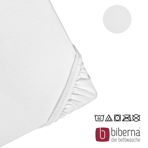 biberna Jersey-Elastic-Topper-Spannbetttuch weiss, 1x 140x200 cm - 160x220 cm