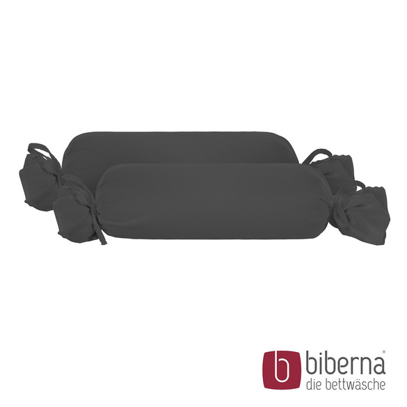 biberna Feinjersey-Nackenrollenbezug Doppelpack titanium, 2x 15x40 cm