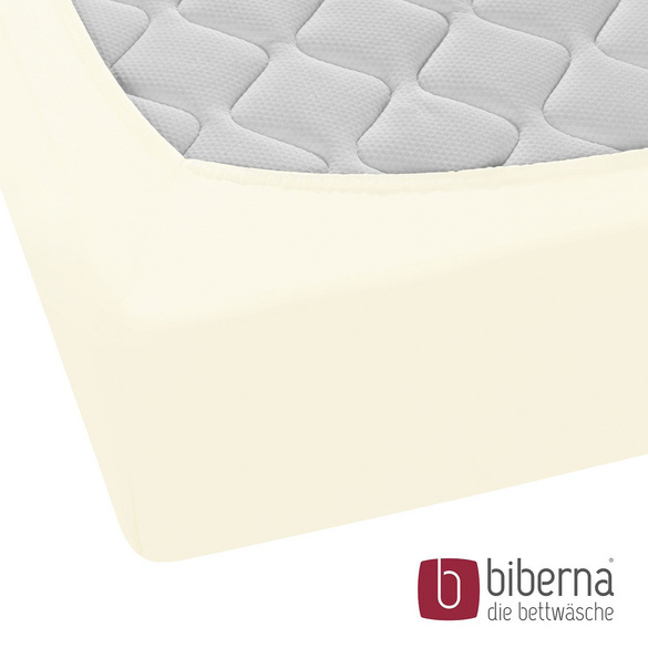 biberna Jersey-Elastic-Boxspring-Spannbetttuch perlmutt, 1x 90x190 cm - 100x220 cm