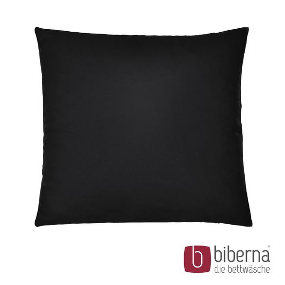 biberna Feinjersey-Kopfkissenbezug Doppelpack schwarz, 2x 40x40 cm