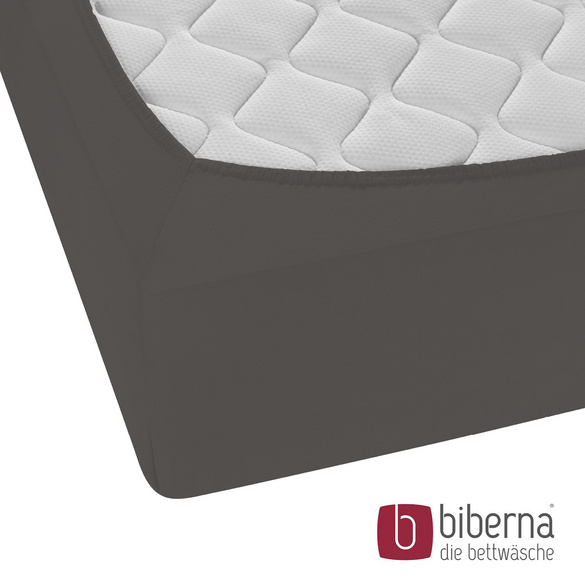 biberna Jersey-Elastic-Boxspring-Spannbetttuch dunkelgrau, 1x 140x200 cm - 160x220 cm