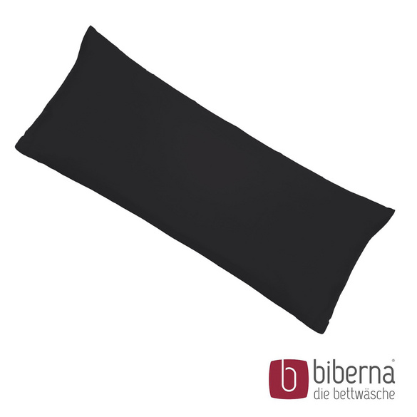 biberna Feinjersey-Kopfkissenbezug Doppelpack schwarz, 2x 40x80 cm