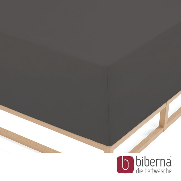 biberna Jersey-Elastic-Boxspring-Spannbetttuch dunkelgrau, 1x 180x200 cm - 200x220 cm