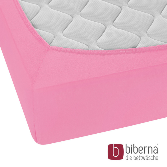 biberna Feinjersey-Spannbetttuch pink, 1x 140x200 cm - 160x200 cm