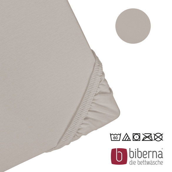 biberna Jersey-Elastic-Boxspring-Spannbetttuch sturmgrau, 1x 140x200 cm - 160x220 cm