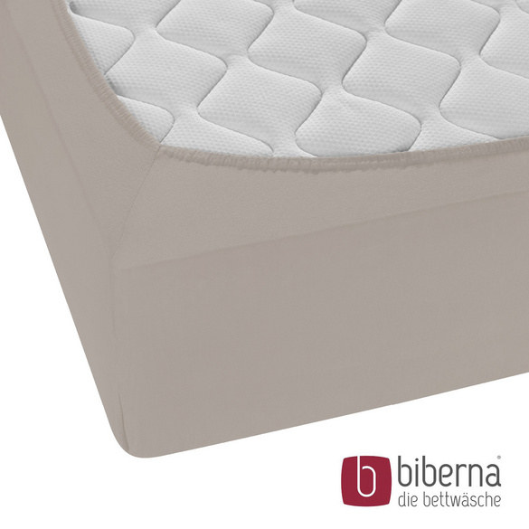 biberna Jersey-Elastic-Boxspring-Spannbetttuch sturmgrau, 1x 90x190 cm - 100x220 cm