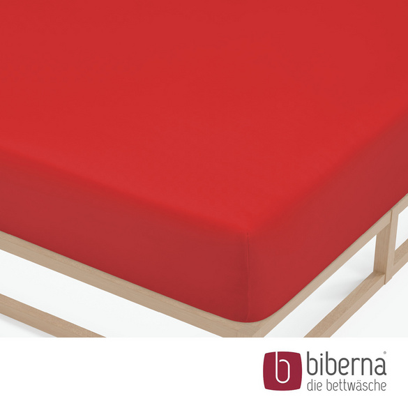 biberna Feinjersey-Spannbetttuch rot, 1x 90x190 cm - 100x200 cm