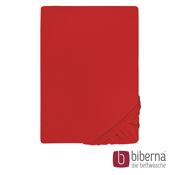 biberna Feinjersey-Spannbetttuch rot, 1x 180x200 cm - 200x200 cm