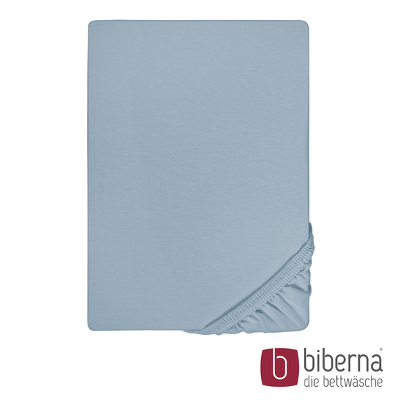 biberna Feinjersey-Spannbetttuch taubenblau, 1x 90x190 cm - 100x200 cm