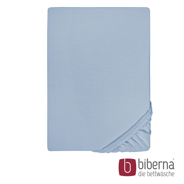 biberna Feinjersey-Spannbetttuch eisblau, 1x 90x190 cm - 100x200 cm