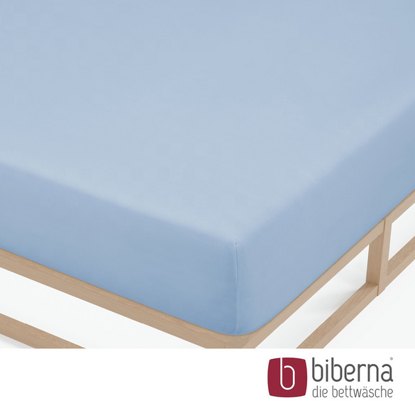 biberna Feinjersey-Spannbetttuch eisblau, 1x 90x190 cm - 100x200 cm