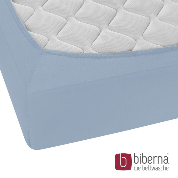 biberna Feinjersey-Spannbetttuch eisblau, 1x 140x200 cm - 160x200 cm