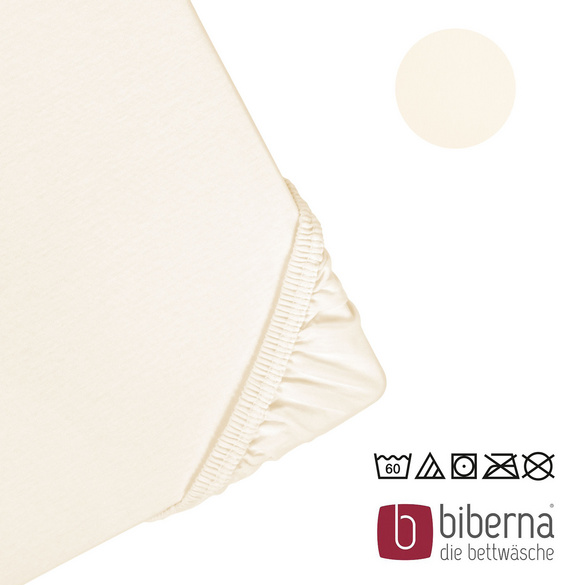 biberna Jersey-Elastic-Spannbetttuch natur, 1x 90x190 cm - 100x220 cm