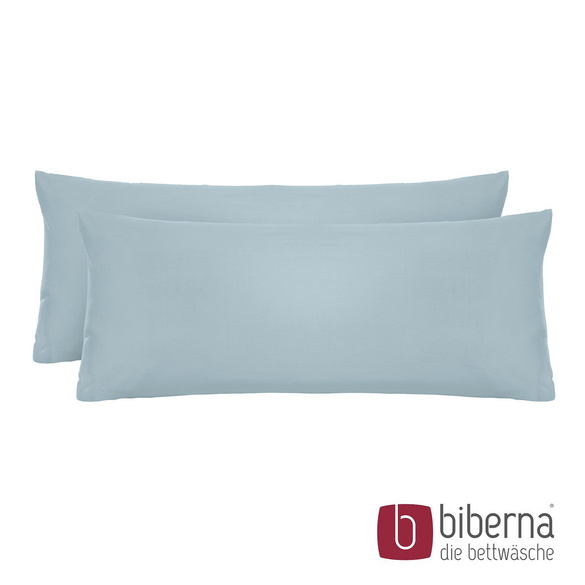 biberna Feinjersey-Kopfkissenbezug Doppelpack taubenblau, 2x 40x80 cm