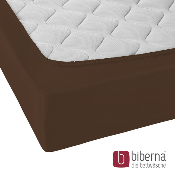 biberna Jersey-Elastic-Spannbetttuch topas / mocca, 1x 140x200 cm - 160x220 cm