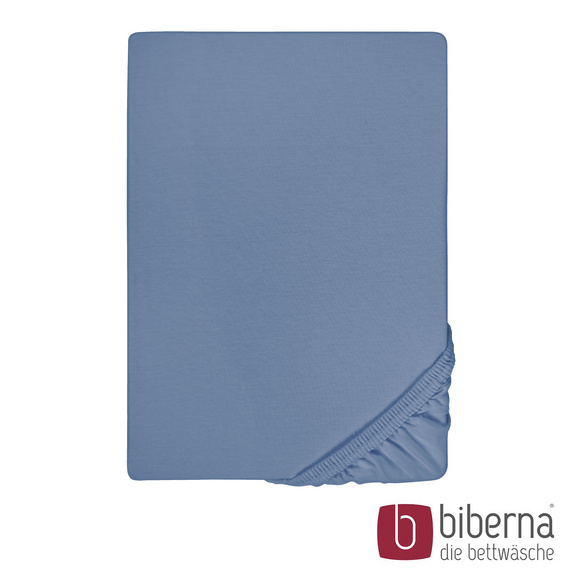 biberna Feinjersey-Spannbetttuch blau, 1x 90x190 cm - 100x200 cm