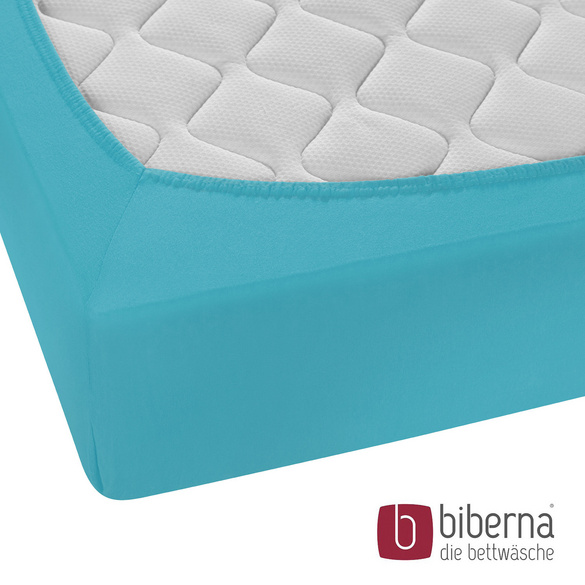 biberna Feinjersey-Spannbetttuch türkis, 1x 140x200 cm - 160x200 cm