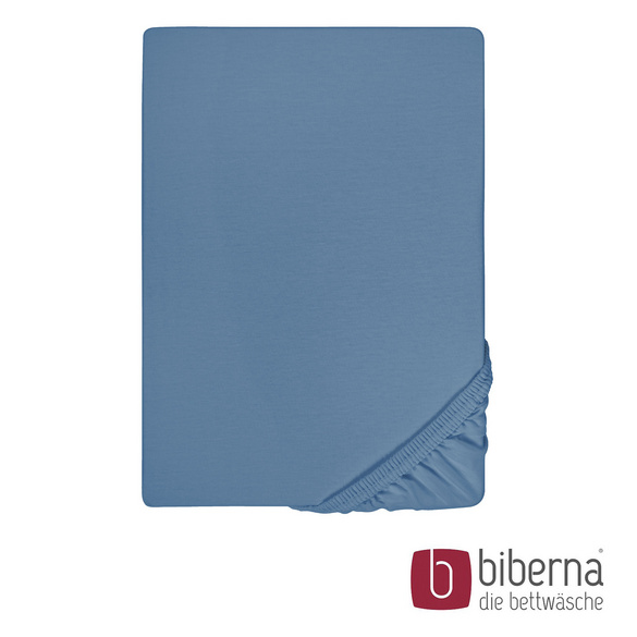 biberna Feinjersey-Spannbetttuch azurblau, 1x 90x190 cm - 100x200 cm