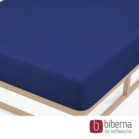 biberna Feinjersey-Spannbetttuch saphir, 1x 90x190 cm - 100x200 cm