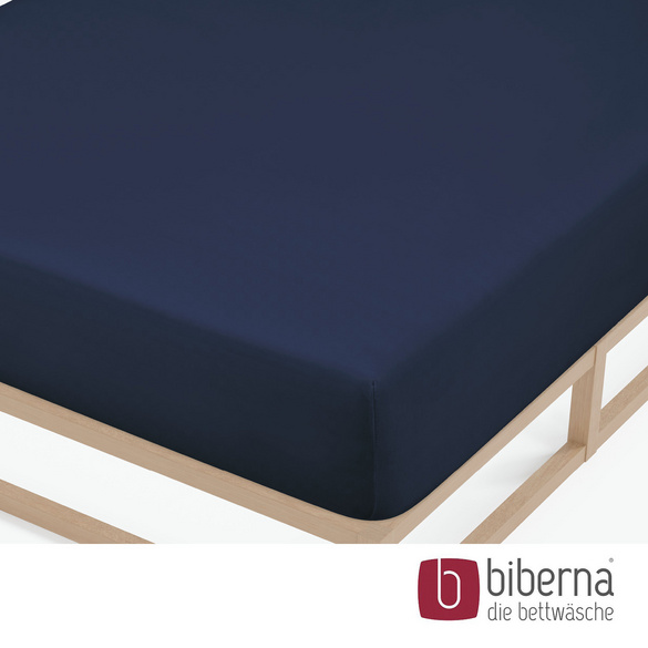 biberna Feinjersey-Spannbetttuch marine, 1x 90x190 cm - 100x200 cm