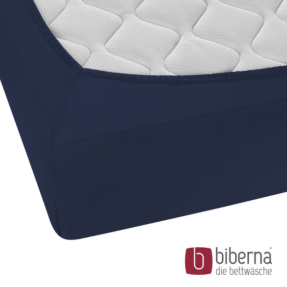 biberna Feinjersey-Spannbetttuch marine, 1x 140x200 cm - 160x200 cm